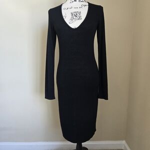 Wilfred Free Sweater Dress Womens M Black Scoop Neck Lightweight